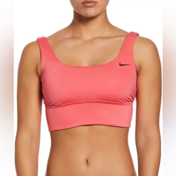 Nike Women’s Essential Scoop Neck Midkini Swim Top - Picture 1 of 11